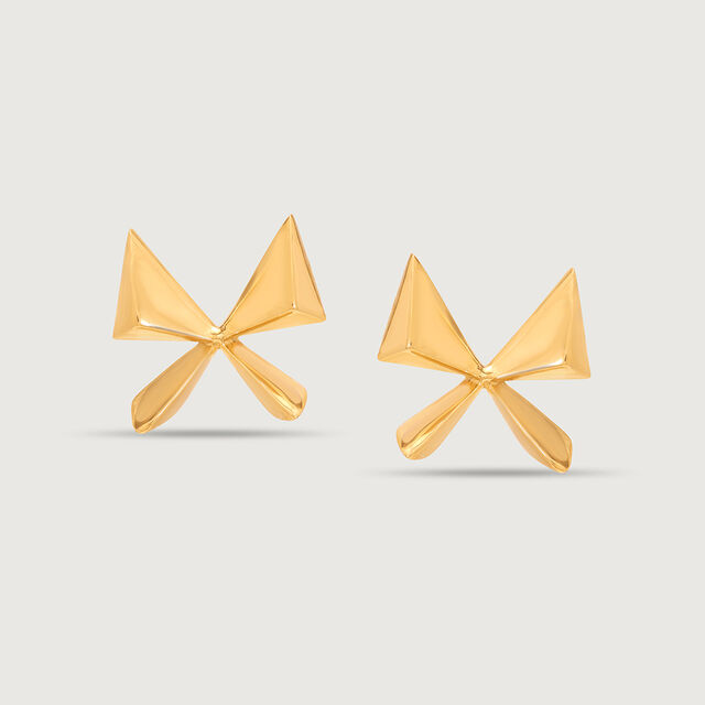 Mystic Butterfly 14KT Gold Stud Earring,,hi-res image number null