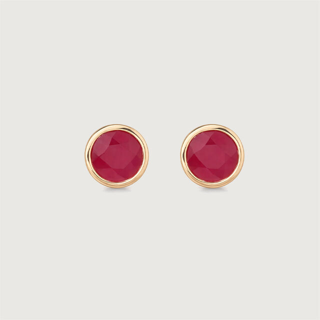 Modern Refined Ruby Gold Stud Earrings,,hi-res image number null