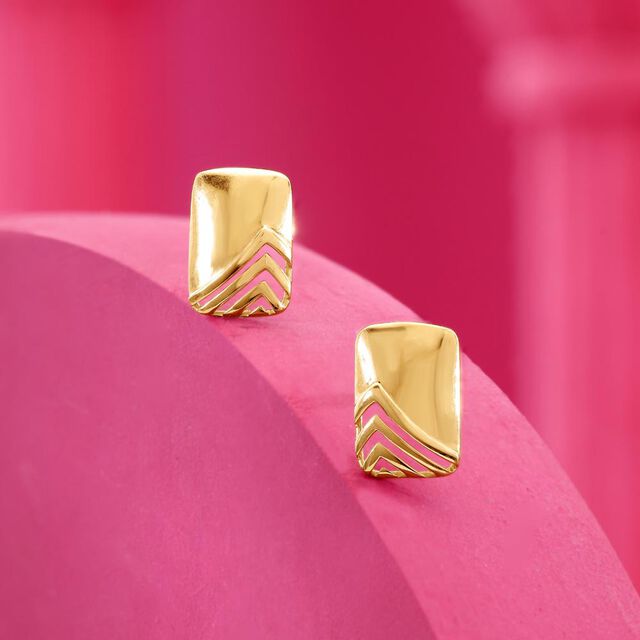 Sleek Rush Gold Stud Earrings,,hi-res image number null