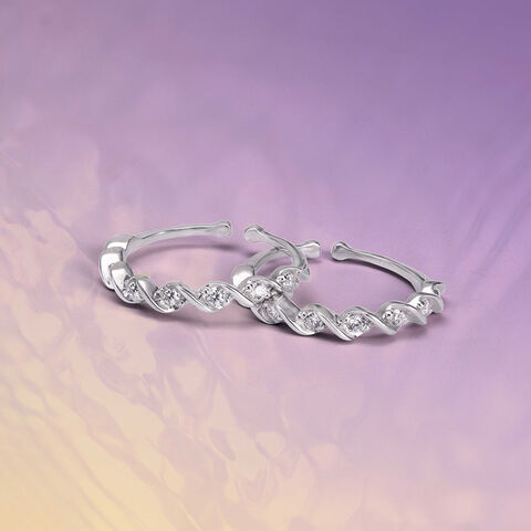 Subtle Glow Silver Toe Rings