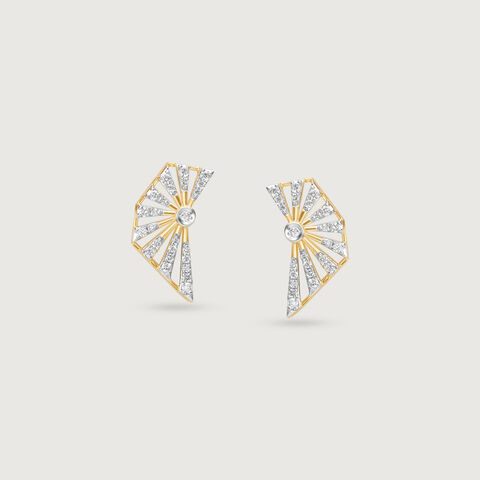 Solar Slice Diamond Stud Earrings