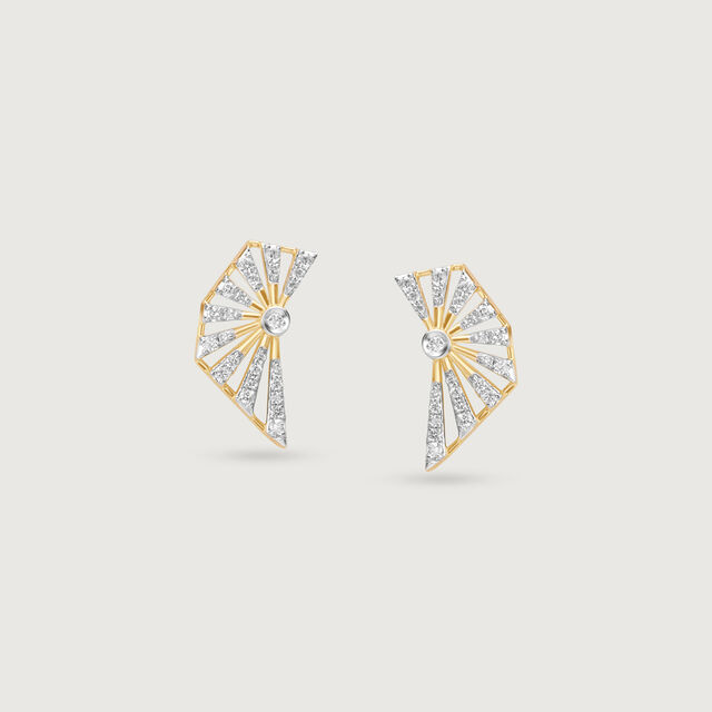 Solar Slice Diamond Stud Earrings,,hi-res image number null