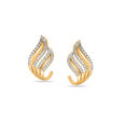 14 KT Yellow Gold Angel Wing Diamond Stud Earrings,,hi-res view 1