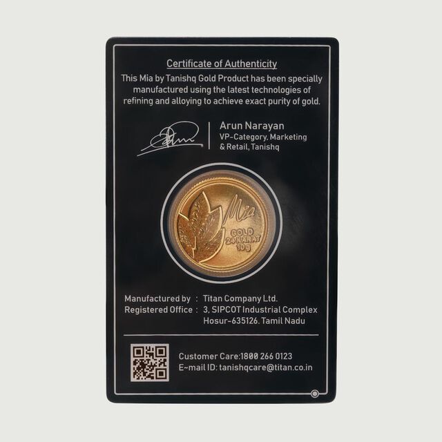 10 GM 24 Karat Mango Leaf Gold Coin,,hi-res image number null