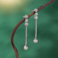 Glow Cascade Silver Drop Earrings,,hi-res view 1
