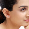 14KT Playful Ice Blue Topaz And Diamond Stud Earrings,,hi-res view 3