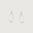 Fluid Chic Silver Drop Earrings,,hi-res view 3