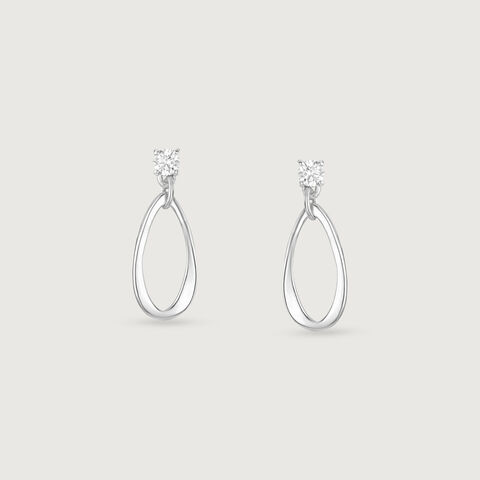 Fluid Chic Silver Drop Earrings