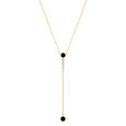 18KT Yellow Gold Charming Diamond and Onyx Necklace,,hi-res view 1