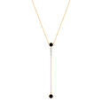 18KT Yellow Gold Charming Diamond and Onyx Necklace,,hi-res view 1