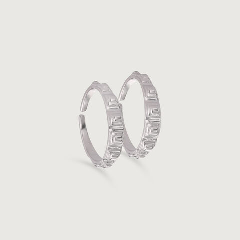 Edgy Prism Silver Toe Ring