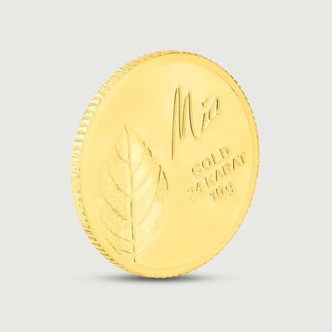 10 GM 24 Karat Tulsi Leaf Gold Coin