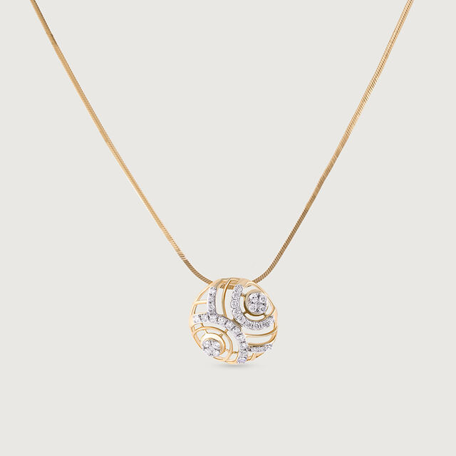 Classic Retro Gold & Diamond Pendant,,hi-res image number null