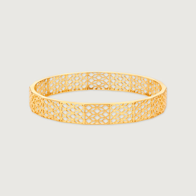 Elegant Geometric Gold Bangle,,hi-res image number null
