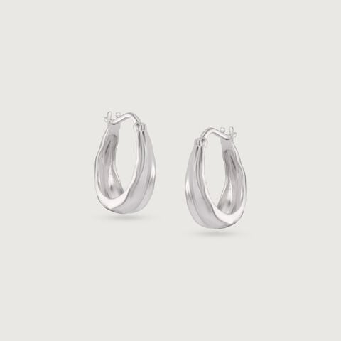 Ruffled Gleam Silver Earrings