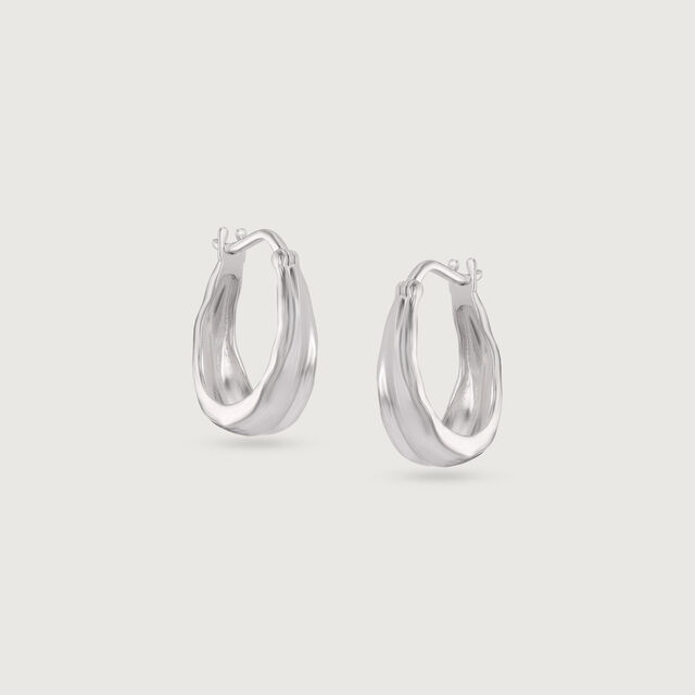 Ruffled Gleam Silver Earrings,,hi-res image number null
