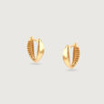 Sculpted Luxe Gold Hoop Earrings,,hi-res view 3