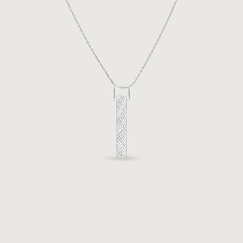 Geometric Pattern Silver Pendant