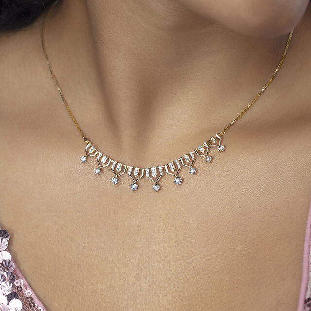 Lippan Shine Gold & Diamond Necklace,,hi-res image number null