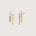 Linear Shift Diamond Stud Earrings,,hi-res view 3