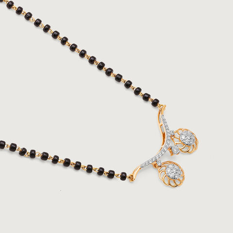 Floral Symphony 18 KT Gold and Diamond Vati Mangalsutra