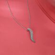 Delicate Leaf Drop Silver Necklace,,hi-res view 1
