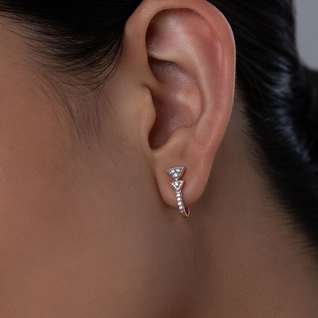 Exquisite Twirls Gold & Diamond Hoop Earrings,,hi-res image number null