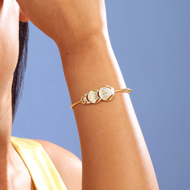 Radiant Shell Diamond Bangle,,hi-res image number null