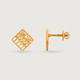Warli Folklore 22KT Gold Stud Earrings,,hi-res view 4