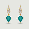 Bold Faceted Green Onyx Drop Earrings,,hi-res view 1
