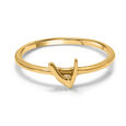 Letter V 14KT Yellow Gold Initial Ring,,hi-res view 3