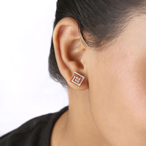 Glam Grid Diamond Earrings