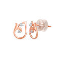 14KT Rose Gold Ethereal Blossom Diamond Stud Earring,,hi-res view 2