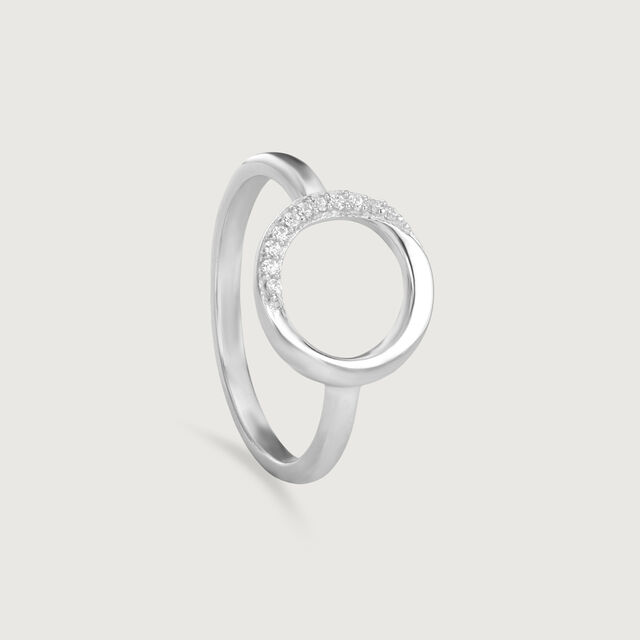 Subtle Halo Silver Ring,,hi-res image number null
