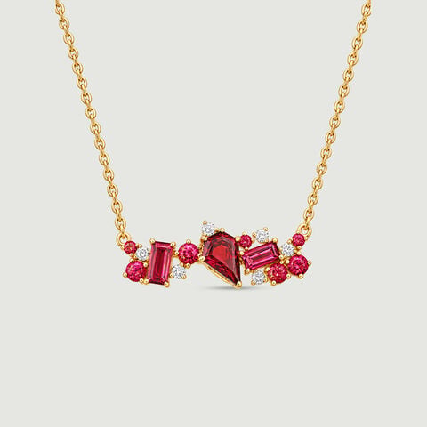Radiant Rhythmic Pink Garnet Necklace
