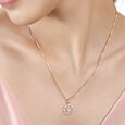 14KT Yellow and White Gold Unique Abstract Diamond Pendant,,hi-res view 3