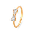 14KT Yellow Diamond Bow Bliss Finger Ring,,hi-res view 2