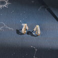 Golden Ray burst 14KT Diamond Stud Earrings,,hi-res view 1