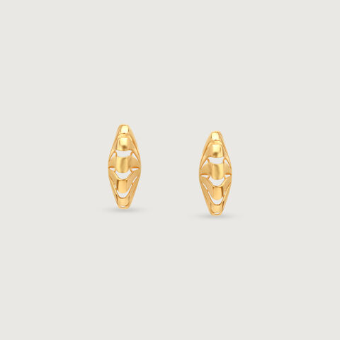 Sculptural Radiant Gold Stud Earrings