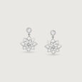 Modern Bloom Silver Drop Earrings,,hi-res view 3