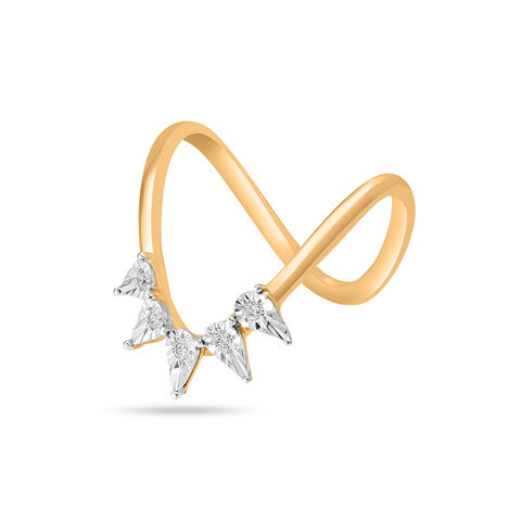 18KT Yellow And White Gold Diamond Studded Vanki Ring
