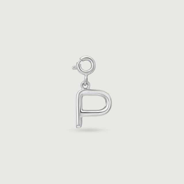 Refined Initial P Silver Charm,,hi-res image number null