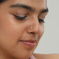 Bloom Circle Gold and Diamond Nose Pin,,hi-res view 2