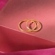Milestone Marker Band 18KT Gold Couple Ring -Single Piece,,hi-res view 2