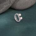 Twin Gleam Silver Ring,,hi-res view 1