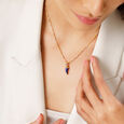 Sparkling Adventure 18KT Lapis Lazuli Tusk Pendant,,hi-res view 1