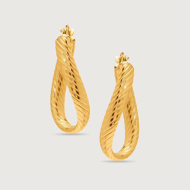 Spiral Glow 18KT Gold Hoop Earrings,,hi-res image number null