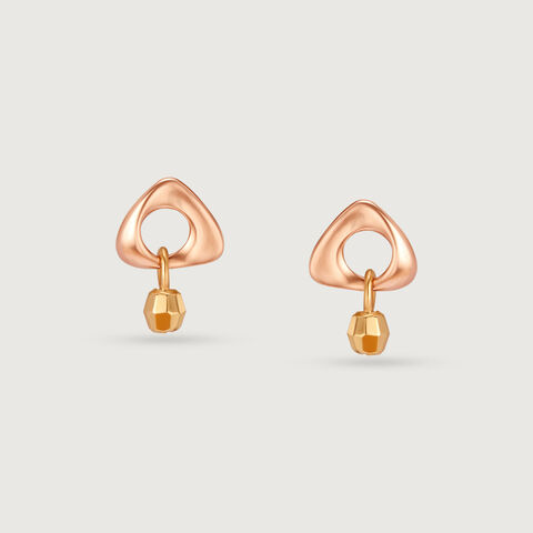 14KT Yellow & Rose Gold Sparkle Glam Stud Earrings