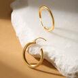 22KT Yellow Gold Charming Minimal Hoop Earrings,,hi-res view 1
