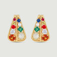 Vibrant Parallel Gold Hoop Earrings,,hi-res view 3